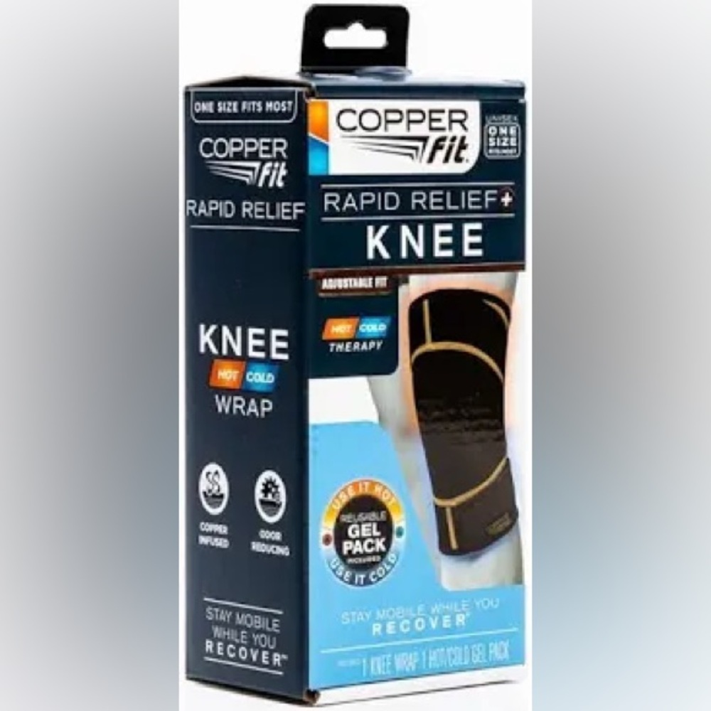 Copper Fit Rapid Relief Hot & Cold Therapy Knee Wrap, Adjustible